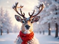 Christmas Rudolph reindeer portrait