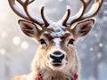 Christmas Rudolph reindeer portrait