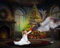 Christmas, Rudolph, Reindeer, Young Girl