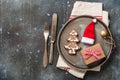 Christmas rustic table setting Royalty Free Stock Photo