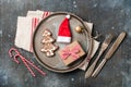 Christmas rustic table setting Royalty Free Stock Photo