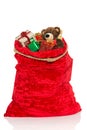 Christmas sack full of toys Royalty Free Stock Photo