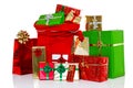 Christmas sack and presents isolated Royalty Free Stock Photo