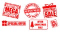 set of christmas grunge rubber stamp isolated. eps vector. Royalty Free Stock Photo