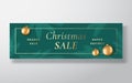 Christmas Sale Abstract Vector Greeting or Holiday Card Background. Banner Size. Green and Gold Gradient and Modern Royalty Free Stock Photo