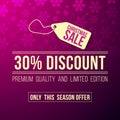 Christmas sale ad with discount sign Royalty Free Stock Photo