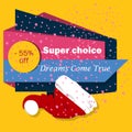 Christmas sale banner advertising background holiday discount xmas winter offer vector illustration. Royalty Free Stock Photo