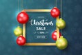 Christmas sale banner with christmas elements. Royalty Free Stock Photo