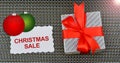 Christmas Sale Banner with Gift Box and rend