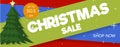 Christmas sale banner holiday discount xmas winter offer advertising background vector illustration. Royalty Free Stock Photo