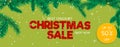 Christmas sale banner holiday discount xmas winter offer advertising background vector illustration. Royalty Free Stock Photo