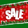 Christmas Sale Banner With Ripped Paper Royalty Free Stock Photo