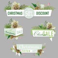 Christmas Sale Banners, Labels and Tags Royalty Free Stock Photo