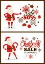 Christmas Sale Clearance Poster with Santa Claus