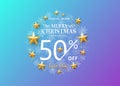 Christmas sale concept on light blue color background