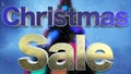 Christmas Sale 3D Text. Beautiful Metal And Snow Text Effect Wit