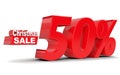 Christmas sale. Discount 50 percent off