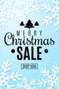 Christmas sale flyer. Snowflakes cut out of paper. Big super xmas sale. Special offer. Seasonal web banner. Vector illustration Royalty Free Stock Photo