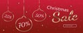 Christmas Sale discount banner Gold on red gradient background Royalty Free Stock Photo