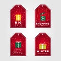 christmas sale or new year greeting card with gift box label background template illustration design Royalty Free Stock Photo