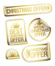 Christmas sale offer vector stickers Royalty Free Stock Photo