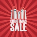 Christmas sale poster template. Holiday sales