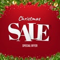 Christmas Sale Poster With Christmas Tree Royalty Free Stock Photo