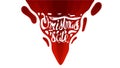 Christmas sale, red discount banner in the shape of an abstract tornado