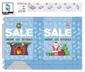 Christmas sale santa claus. gift basket template Royalty Free Stock Photo