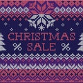 Christmas Sale: Scandinavian style seamless knitted pattern Royalty Free Stock Photo