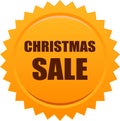 Christmas sale seal stamp badge orange Royalty Free Stock Photo