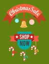 Christmas Sale Shop Now Poster Vector Illustration Royalty Free Stock Photo