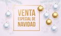 Christmas Sale Spanish Venta de Navidad golden white promo poster