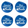 Blue Christmas sale stickers special, hot, new, mega Royalty Free Stock Photo