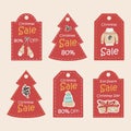 Christmas sale tag collection Royalty Free Stock Photo