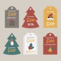 Christmas sale tag collection Royalty Free Stock Photo