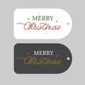 Christmas Sale Tags Set for Christmas Season Store Promotions Hanging with lettering. Royalty Free Stock Photo