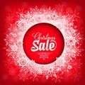 Christmas Sale Text in Circle of Snow Flakes Royalty Free Stock Photo