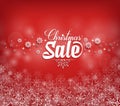 Christmas Sale Text Design with Snow Flakes Royalty Free Stock Photo