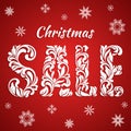 Christmas sale. The Text from a floral ornament Royalty Free Stock Photo