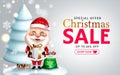 Christmas sale vector banner design. Christmas sale special offer text with up to 40% off discount for xmas gifts seasonal. Royalty Free Stock Photo