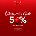 Christmas Sale web banner template. Vector illustration Royalty Free Stock Photo