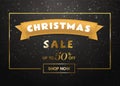 Christmas sale web banner vector template. Traditional holiday shopping event, 50 percent discount advertising poster Royalty Free Stock Photo