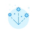 Christmas Salute, Firework Flat Vector Icon, Symbol, Pictogram, Sign. Light Blue Monochrome Design. Editable Stroke