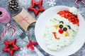 Christmas Santa Claus face salad for holiday dinner , Christmas Royalty Free Stock Photo