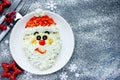 Christmas Santa Claus face salad for holiday dinner Royalty Free Stock Photo