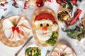 Christmas Santa Claus face salad Royalty Free Stock Photo