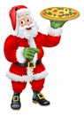 Christmas Santa Claus Father Christmas Pizza Chef Royalty Free Stock Photo