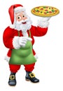 Christmas Santa Claus Father Christmas Pizza Chef Royalty Free Stock Photo