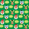 Christmas Santa Claus and friends seamless Royalty Free Stock Photo